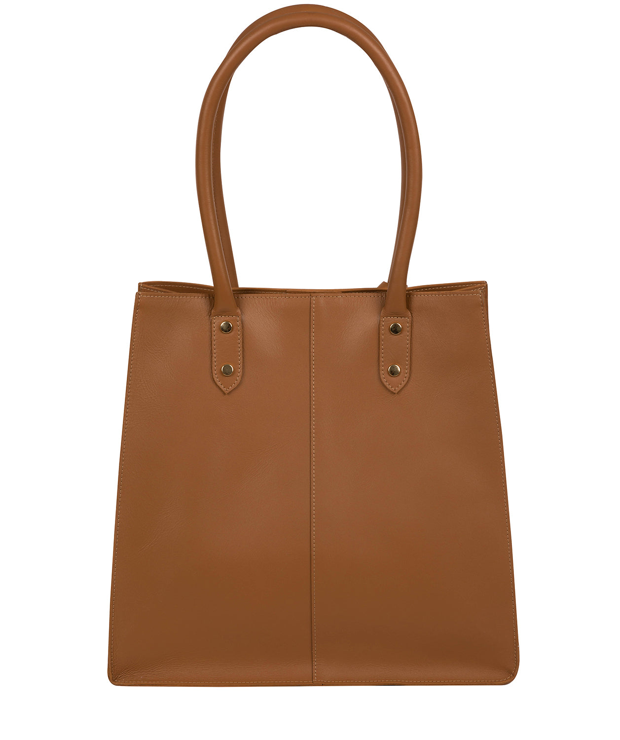 Vegetable tanned leather tote bag top