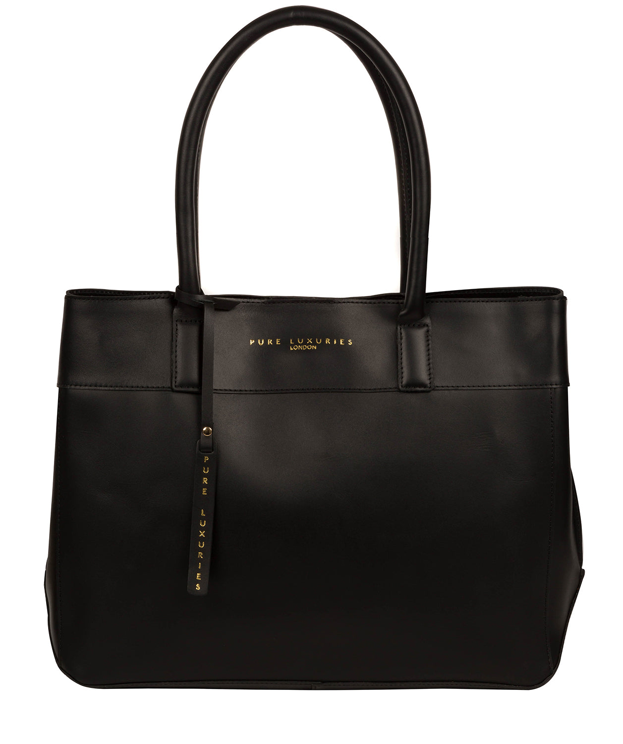 'Amesbury' Jet Black Vegetable-Tanned Unlined Leather Handbag