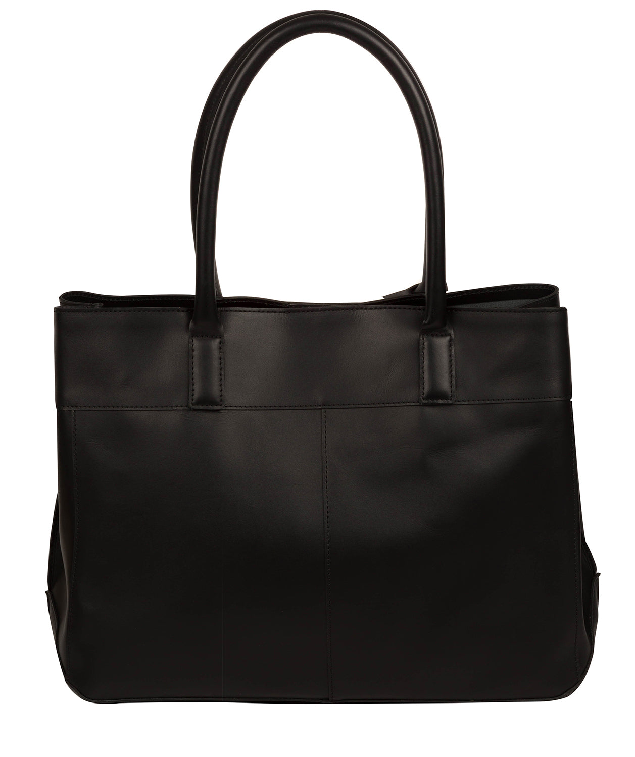 'Amesbury' Jet Black Vegetable-Tanned Unlined Leather Handbag