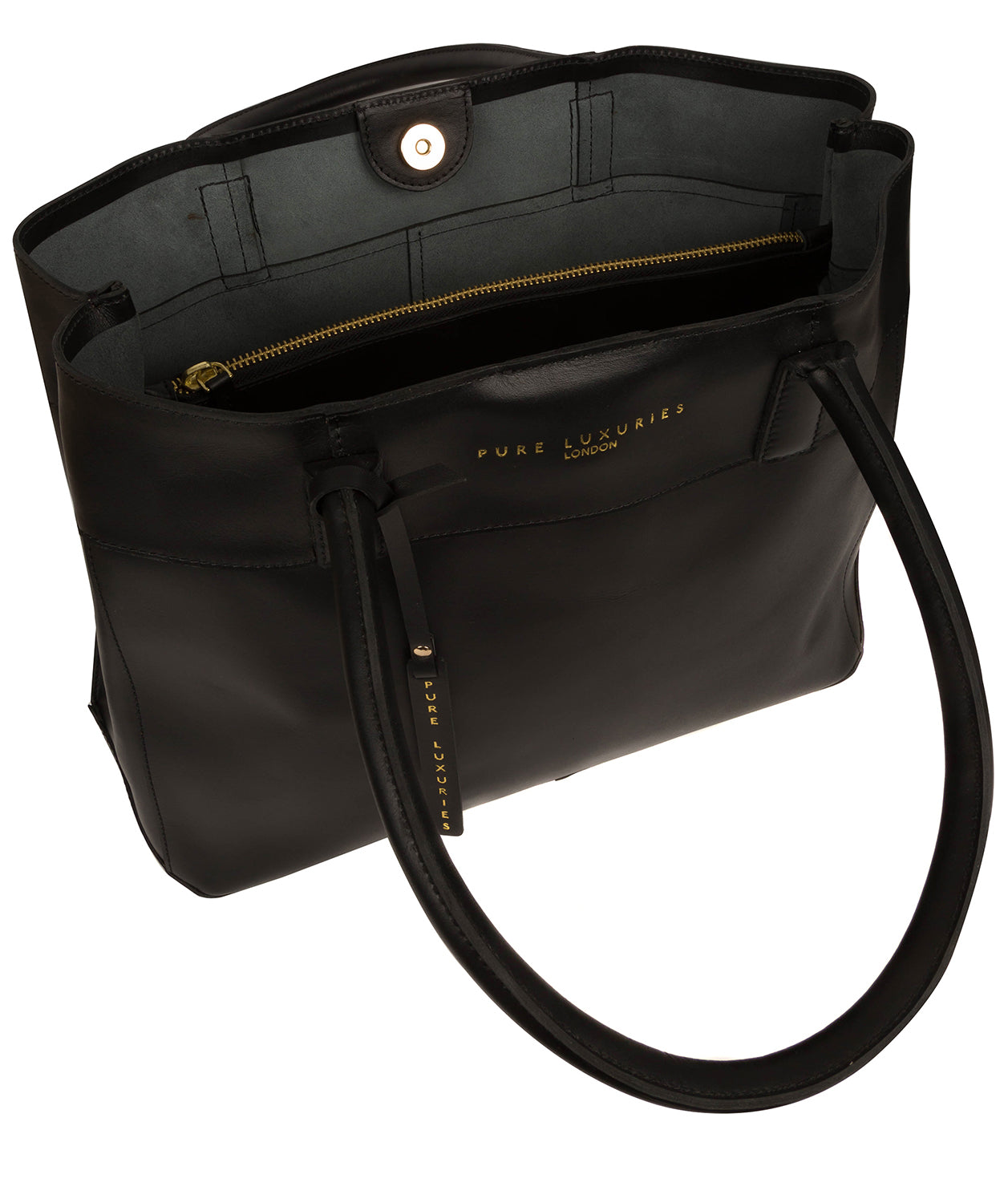 'Amesbury' Jet Black Vegetable-Tanned Unlined Leather Handbag