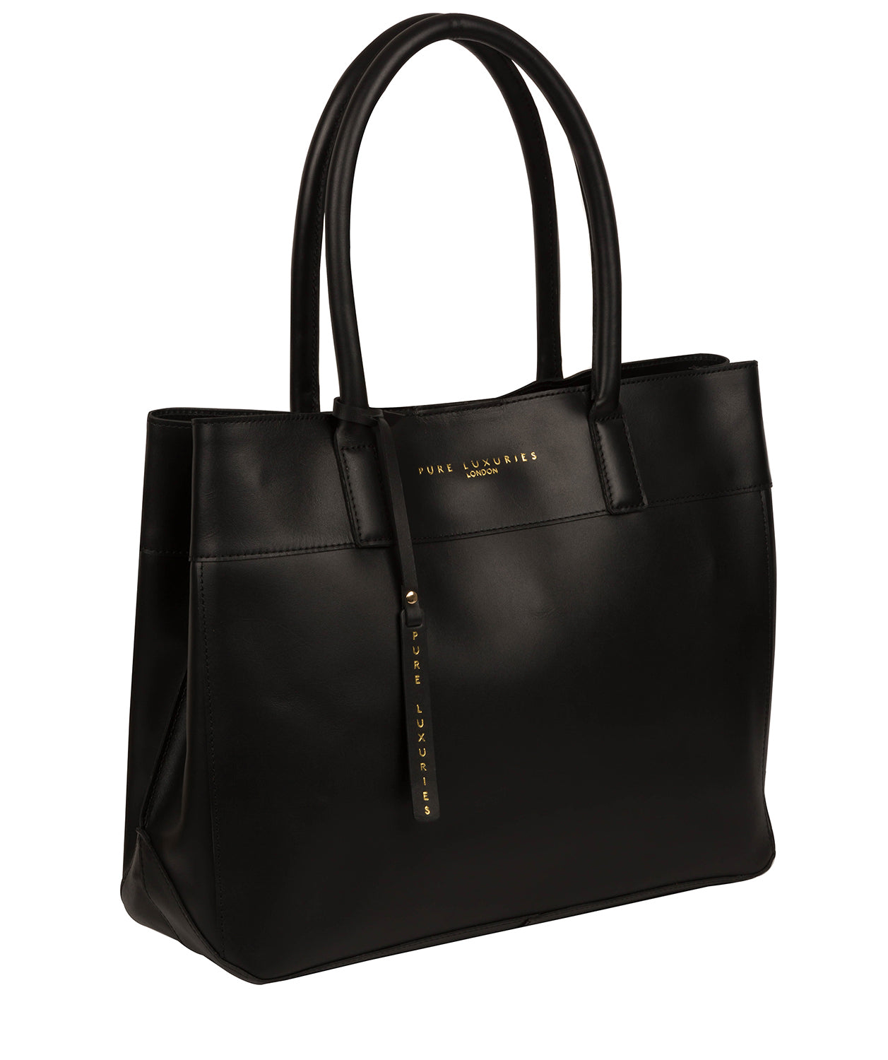 'Amesbury' Jet Black Vegetable-Tanned Unlined Leather Handbag