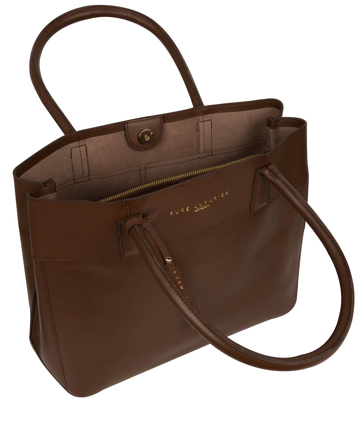 'Amesbury' Ombré Chestnut Vegetable-Tanned Unlined Leather Handbag