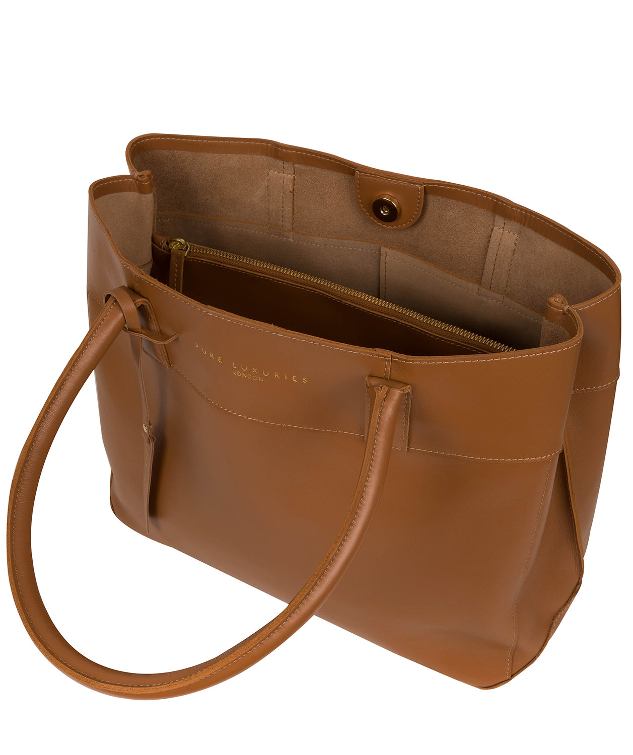 'Amesbury' Saddle Tan Vegetable-Tanned Unlined Leather Handbag