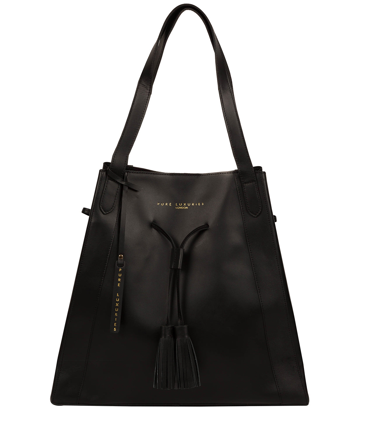 'Bembridge' Jet Black Vegetable-Tanned Leather Extra-Large Shoulder Bag