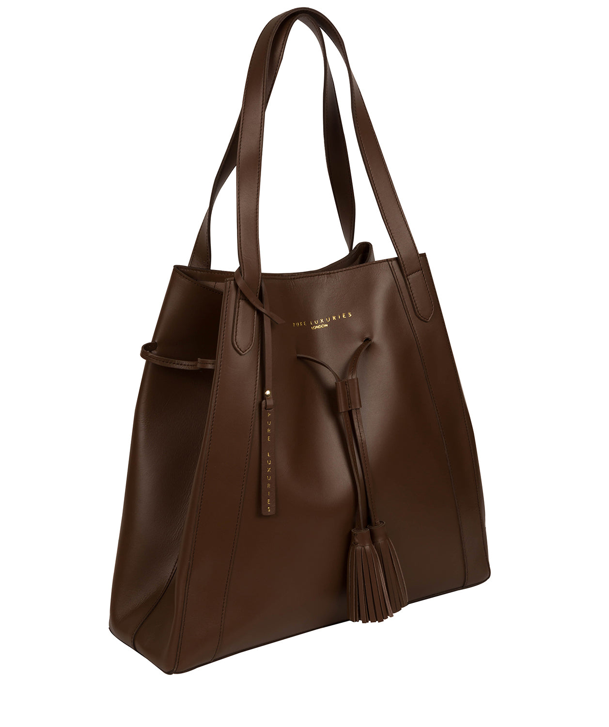 'Bembridge' Ombré Chestnut Vegetable-Tanned Leather Extra-Large Shoulder Bag