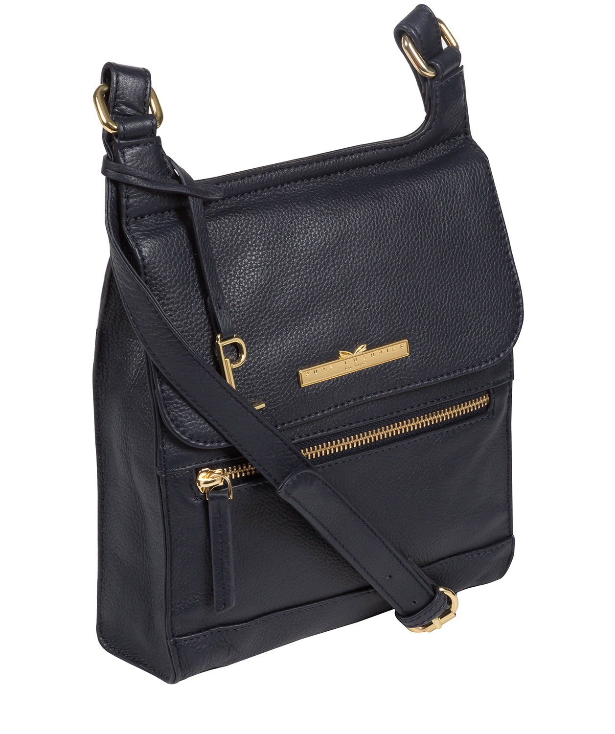 'Kempston' Navy Leather Cross Body Bag