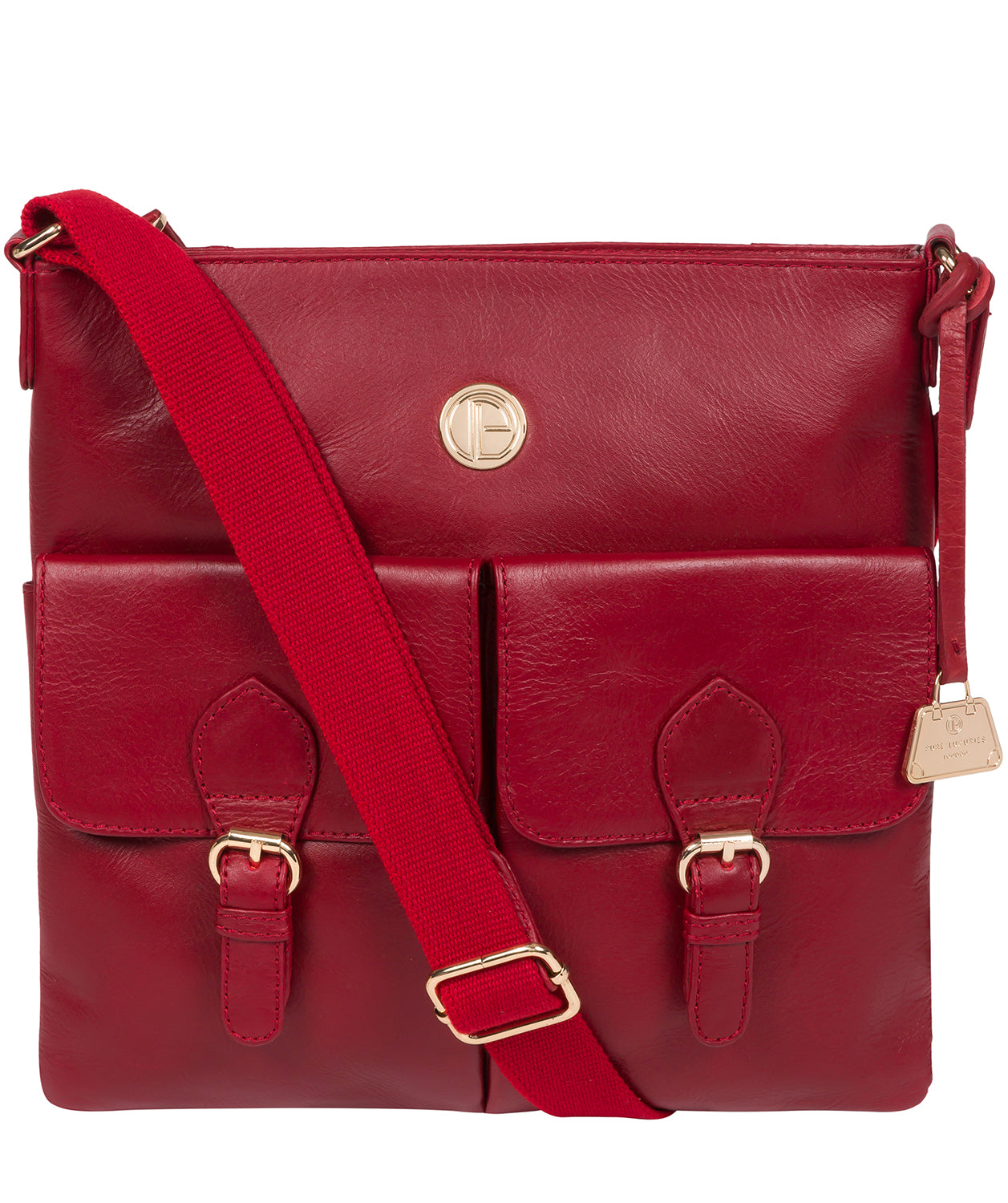 'Azalea' Cherry Leather Cross Body Bag