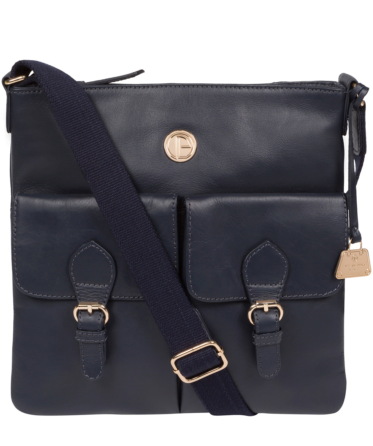 'Azalea' Navy Leather Cross Body Bag