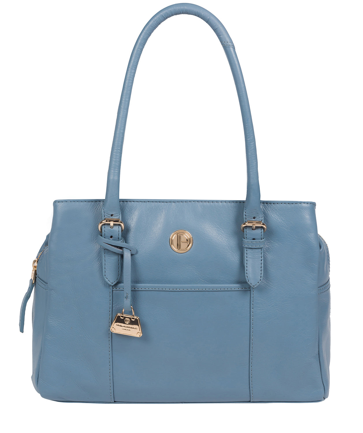 Blue Leather Handbag 'Fleur' by Pure Luxuries – Pure Luxuries London
