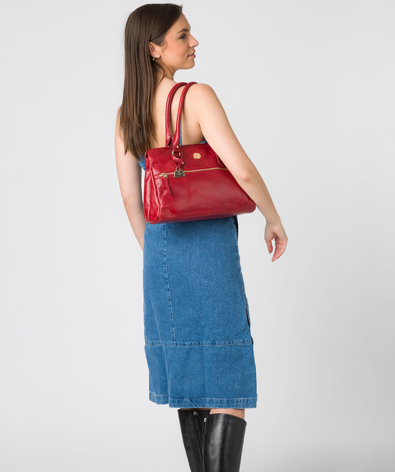 'Poppy' Cherry Leather Handbag