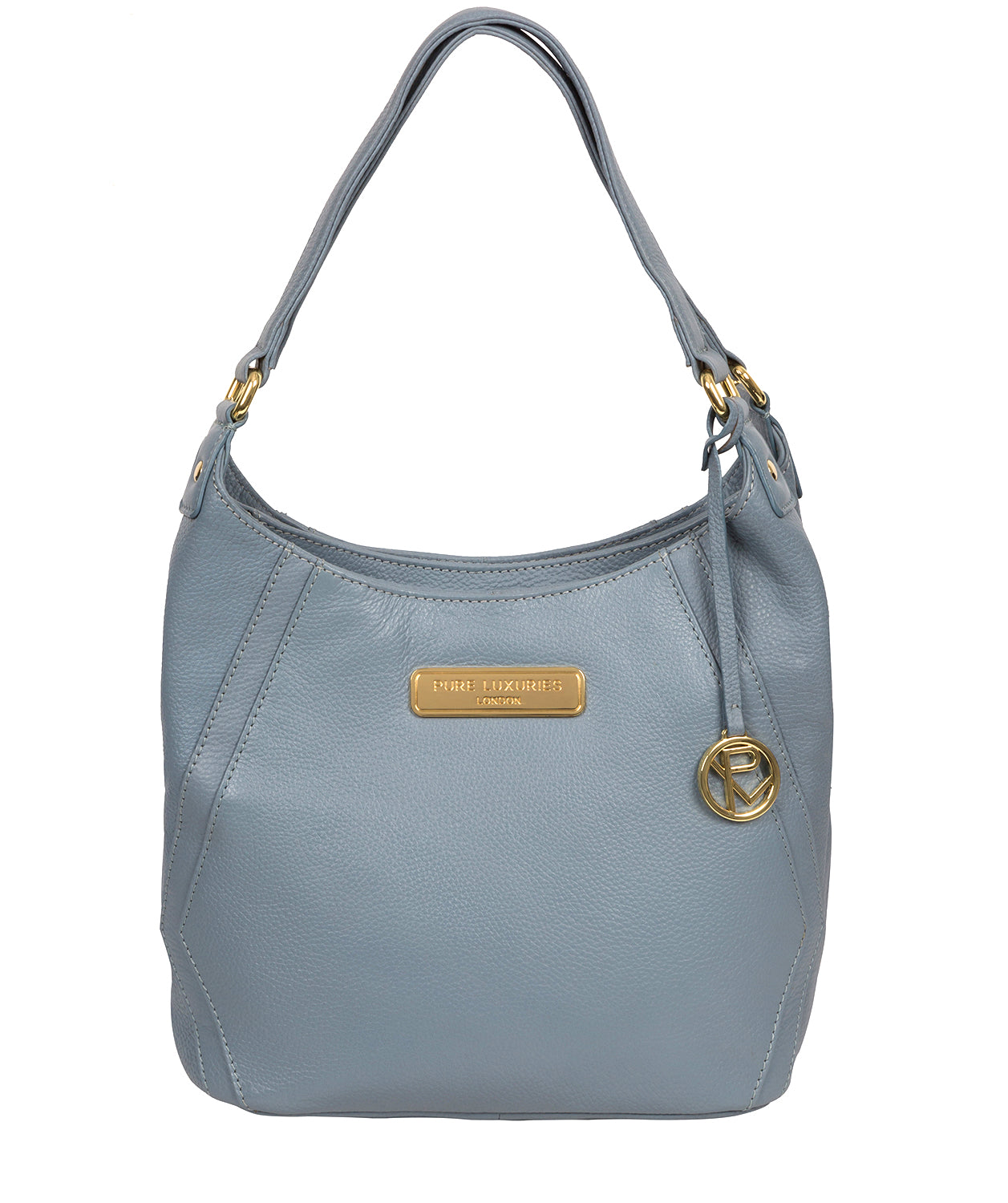 'Abigail' Blue Cloud Leather Shoulder Bag