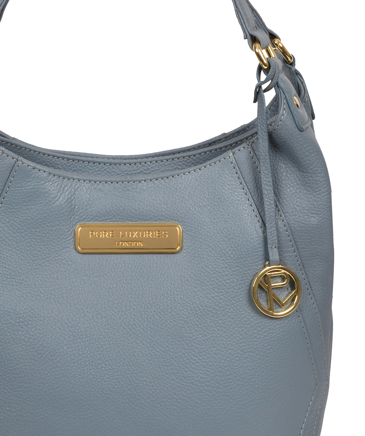 'Abigail' Blue Cloud Leather Shoulder Bag