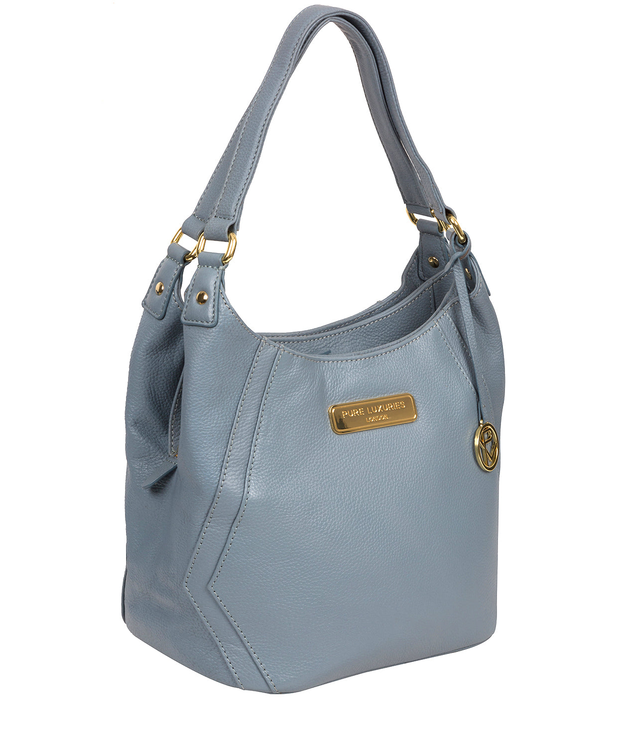 'Abigail' Blue Cloud Leather Shoulder Bag