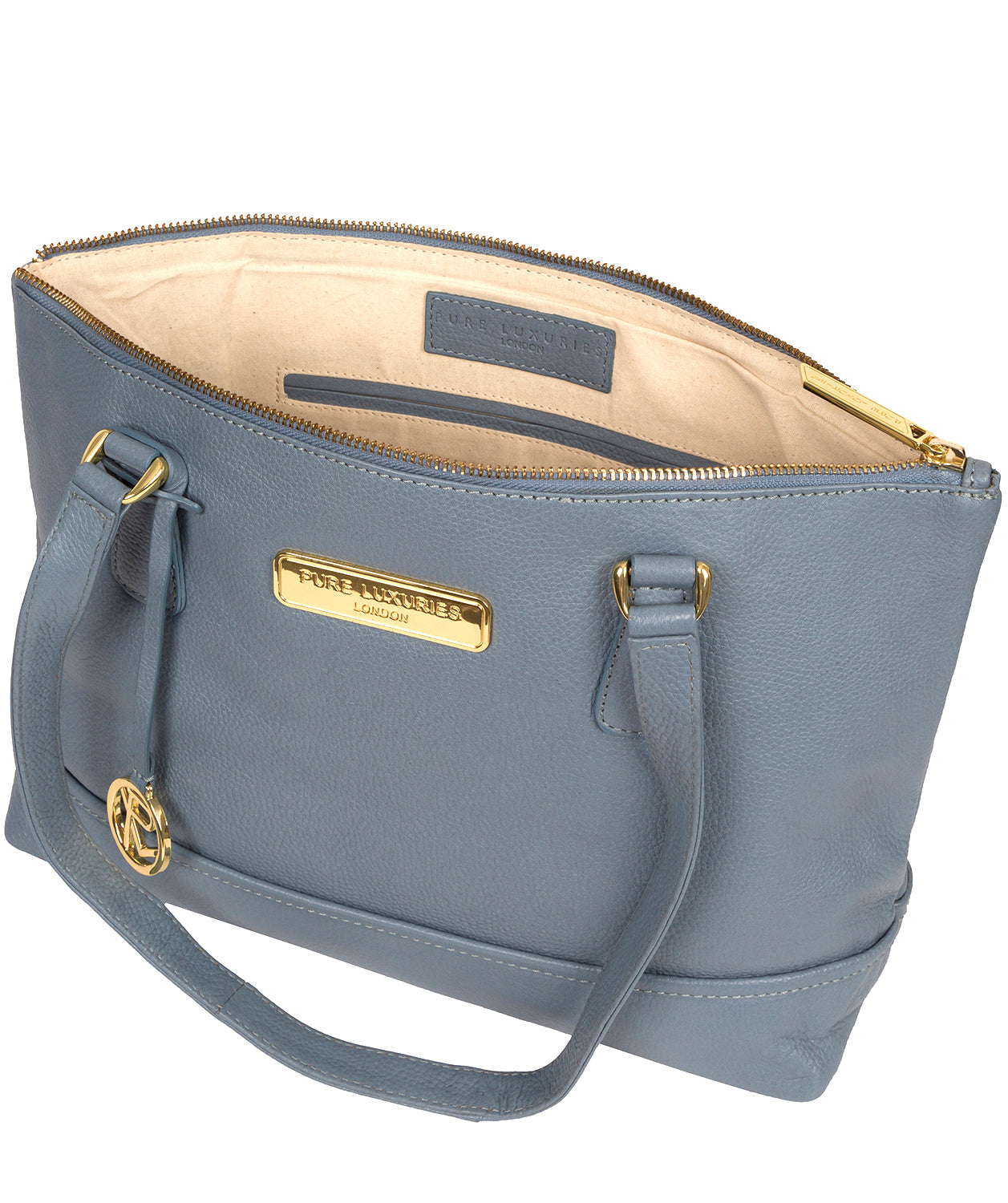 'Keira' Blue Cloud Leather Handbag