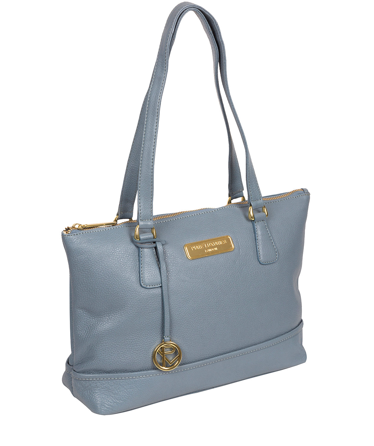 'Keira' Blue Cloud Leather Handbag