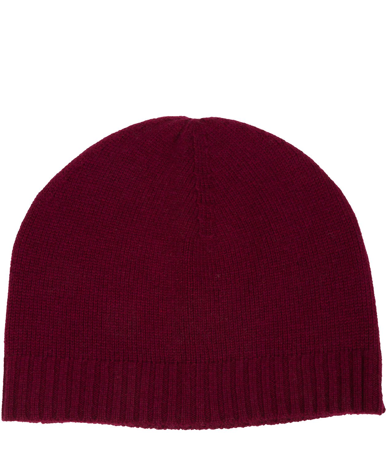 'Bowness' Burgundy Cashmere & Merino Wool Beanie Hat