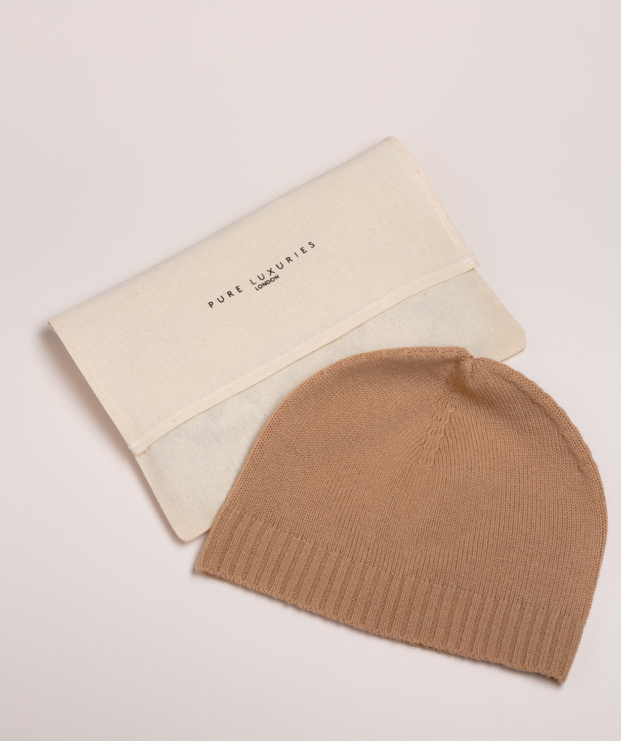 'Bowness' Caramel Cashmere & Merino Wool Beanie Hat