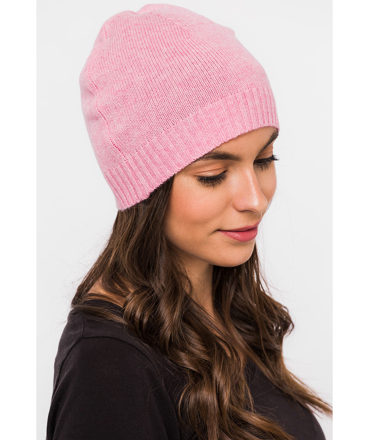 'Bowness' Carnation Pink Cashmere & Merino Wool Beanie Hat