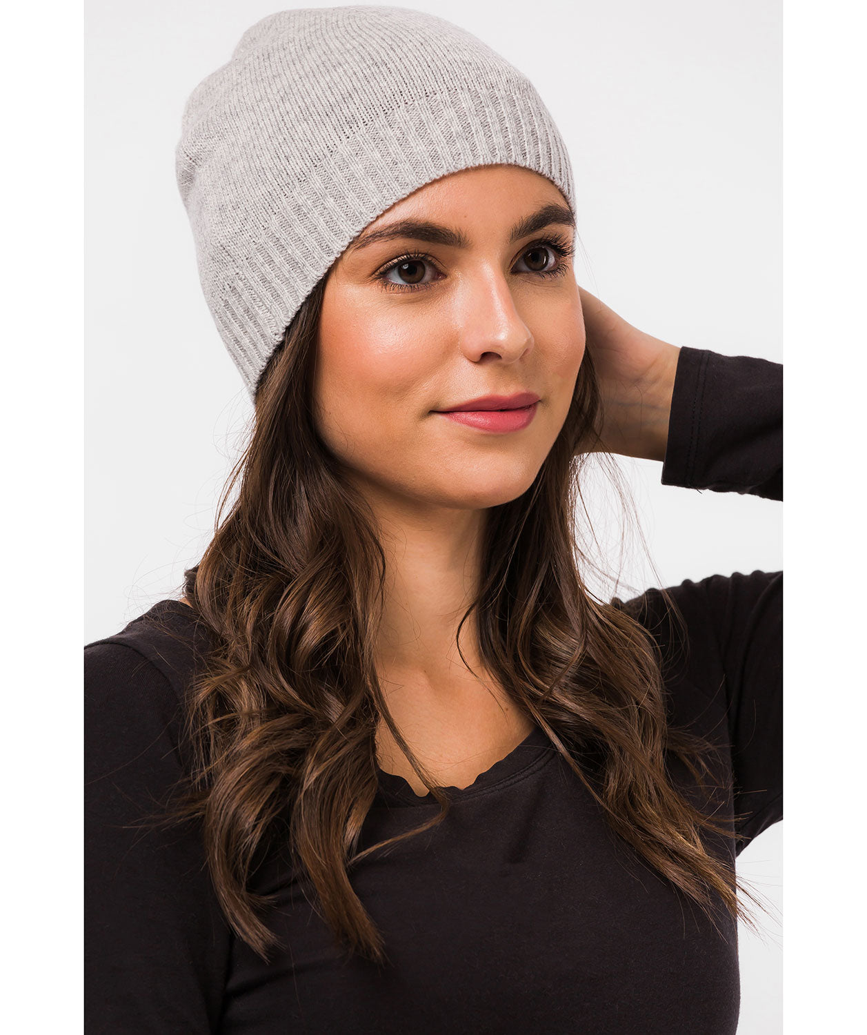 'Bowness' Foggy Cashmere & Merino Wool Beanie Hat