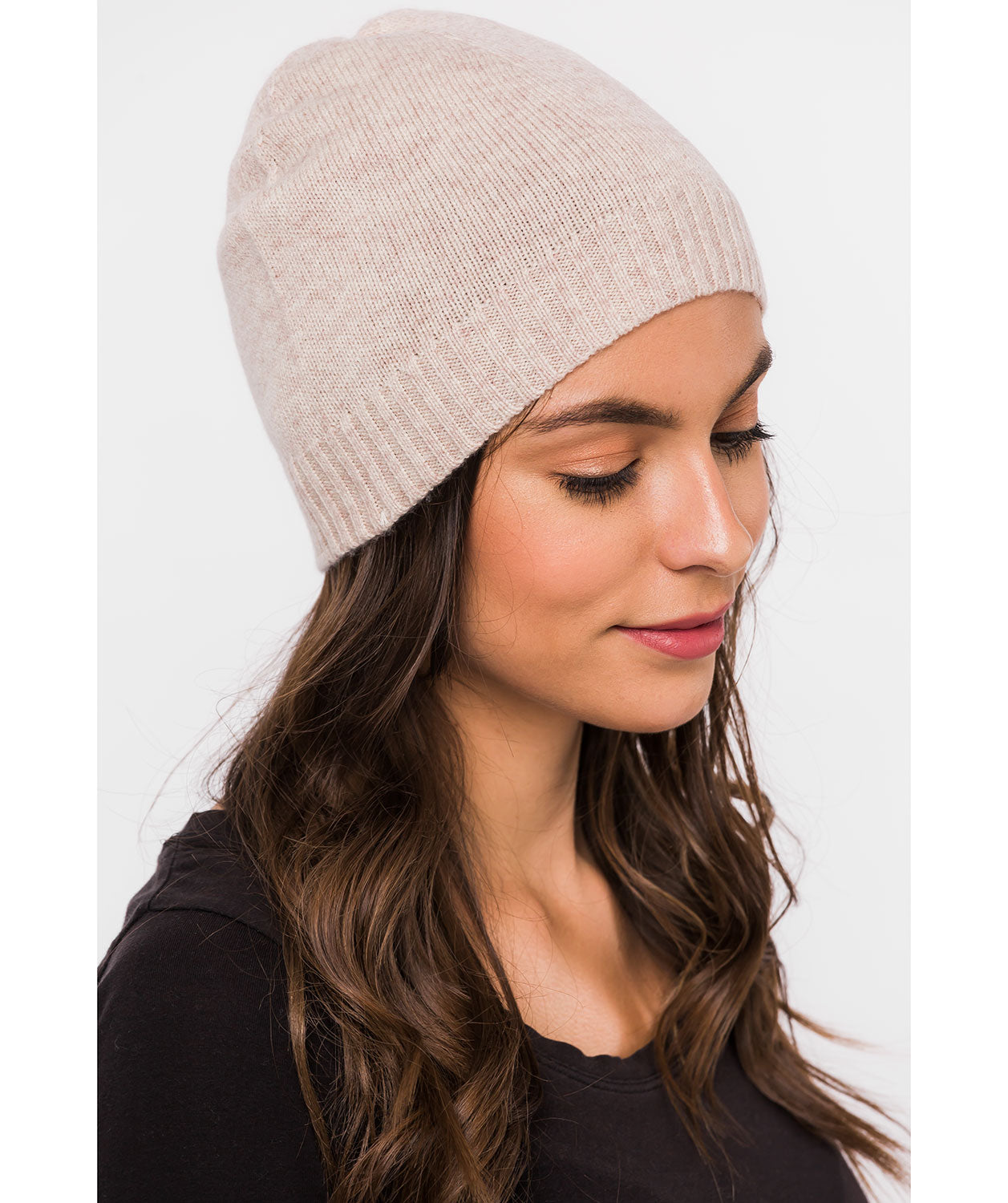 'Bowness' Oatmeal Cashmere & Merino Wool Beanie Hat