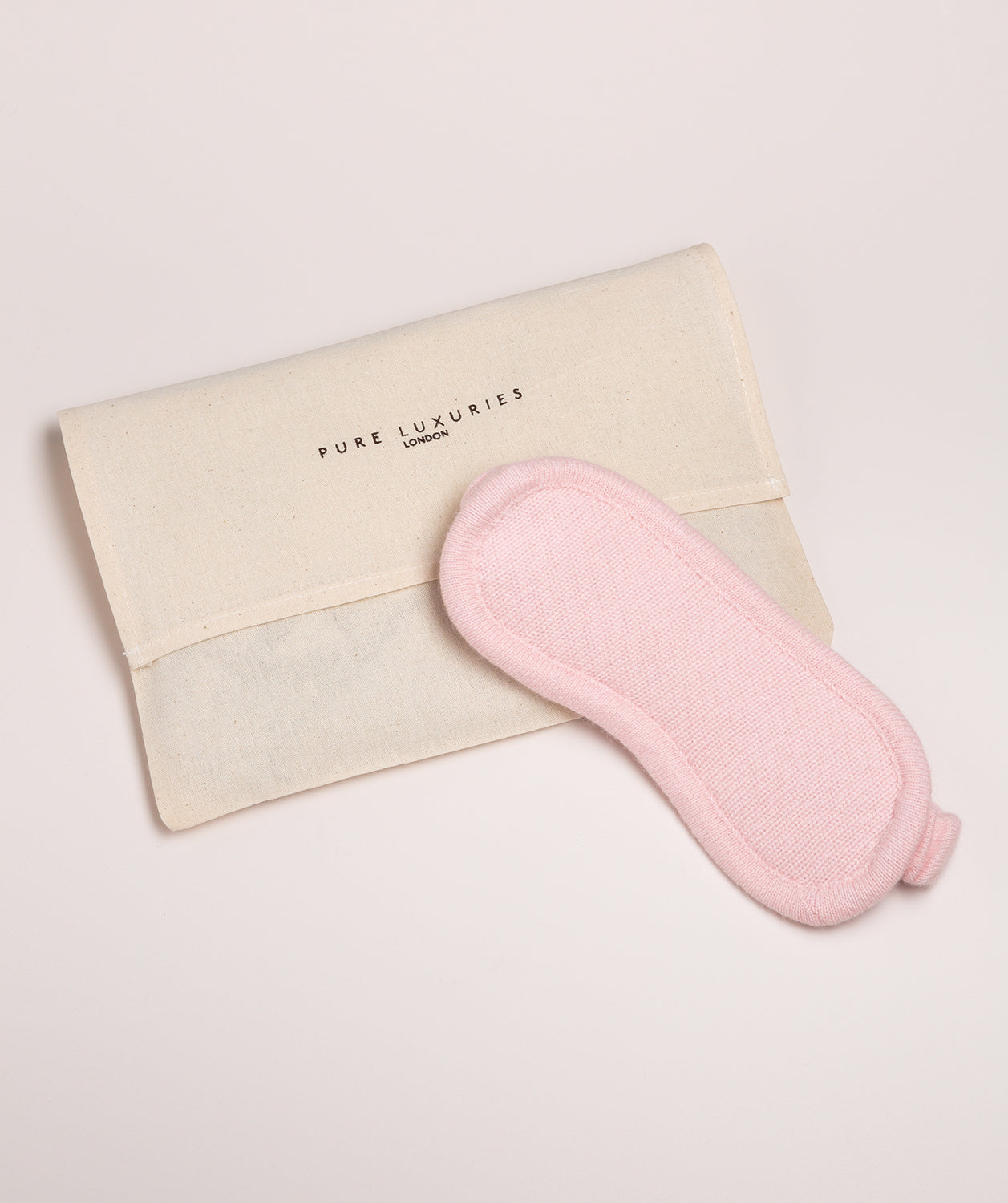 'Levens' Blush Pink 100% Cashmere Eye Mask