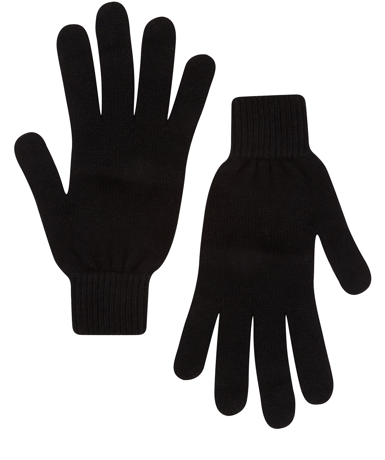 'Caldbeck' Black Cashmere & Merino Wool Extra Large Gloves