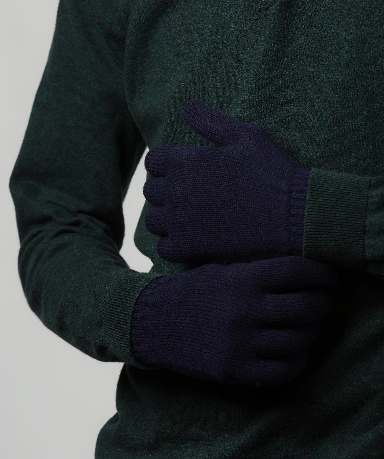 'Caldbeck' Dark Navy Cashmere & Merino Wool Extra Large Gloves