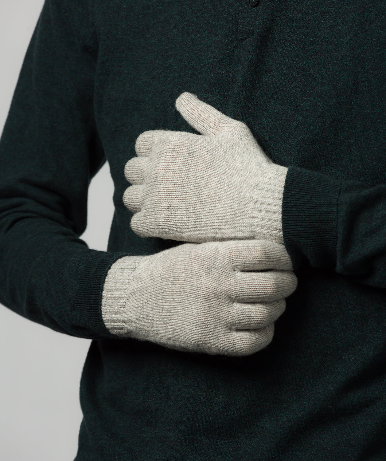 'Caldbeck' Foggy Cashmere & Merino Wool Extra Large Gloves