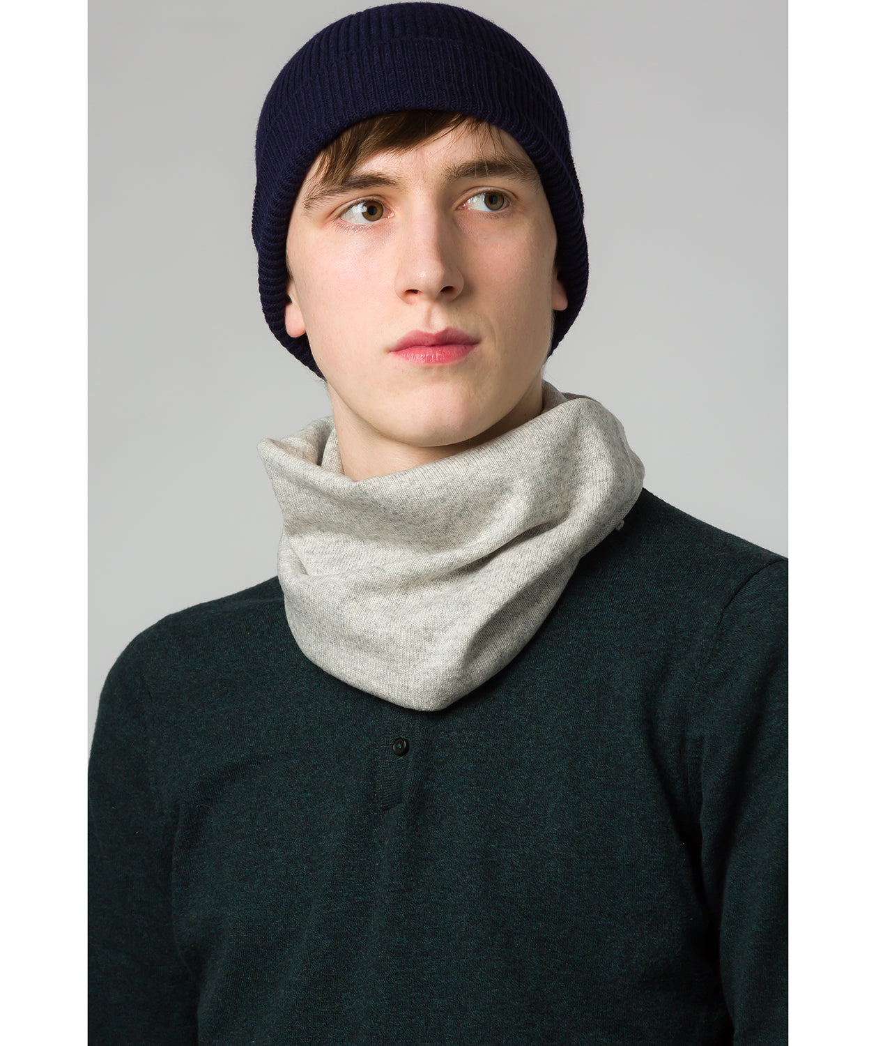 'Grizedale' Dark Navy Cashmere & Merino Wool Beanie Hat