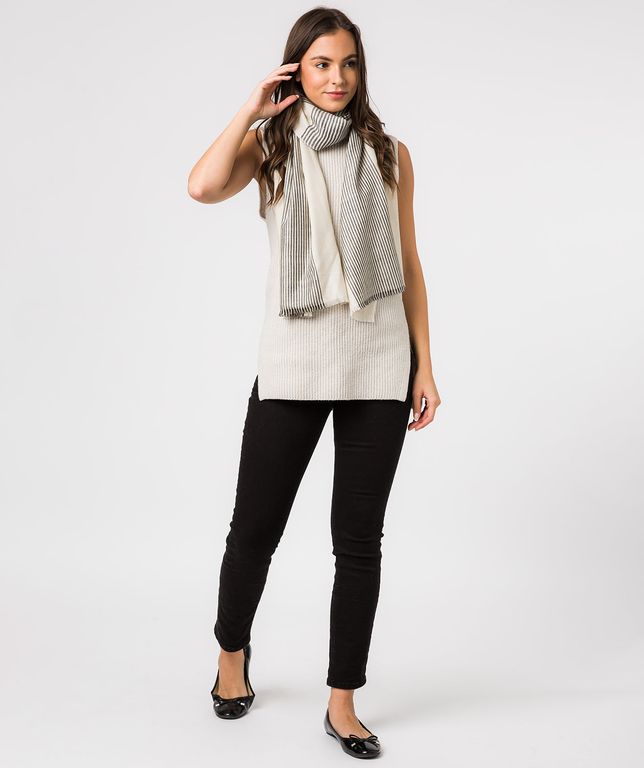 'Contrast' Cashmere & Merino Wool Pashmina