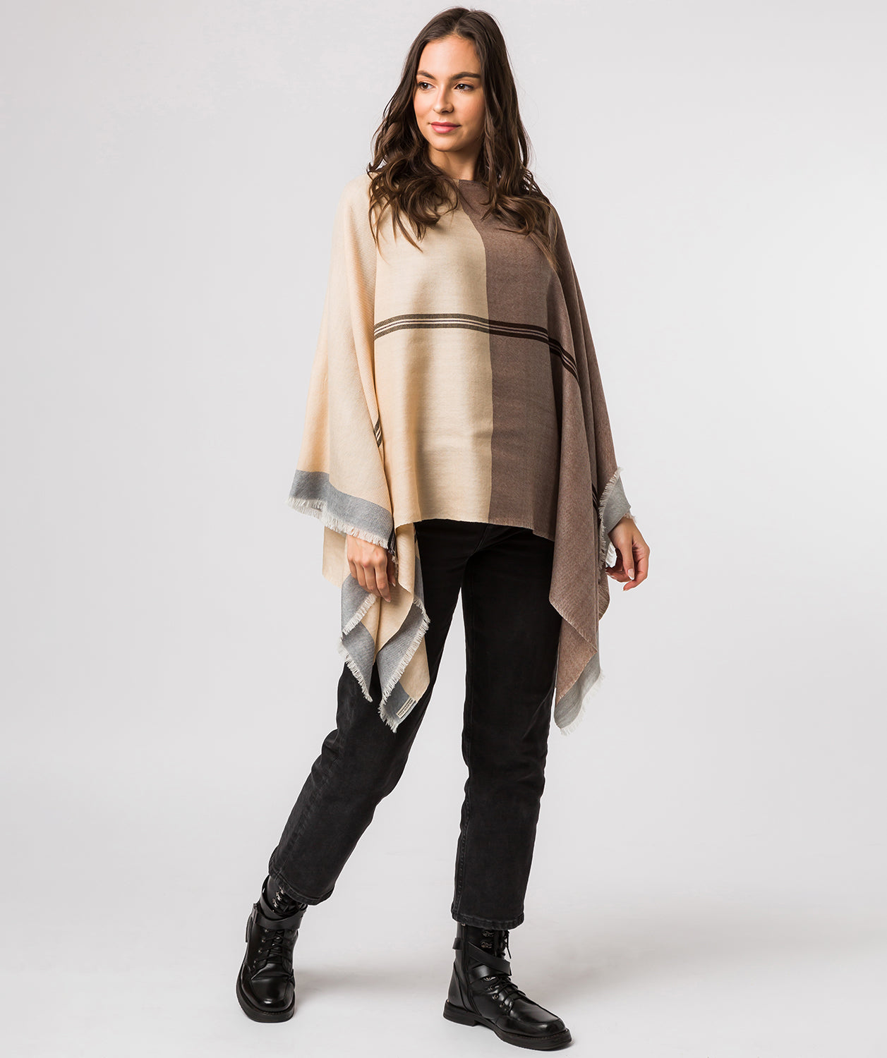 'Meridian' 100% Merino Wool Poncho