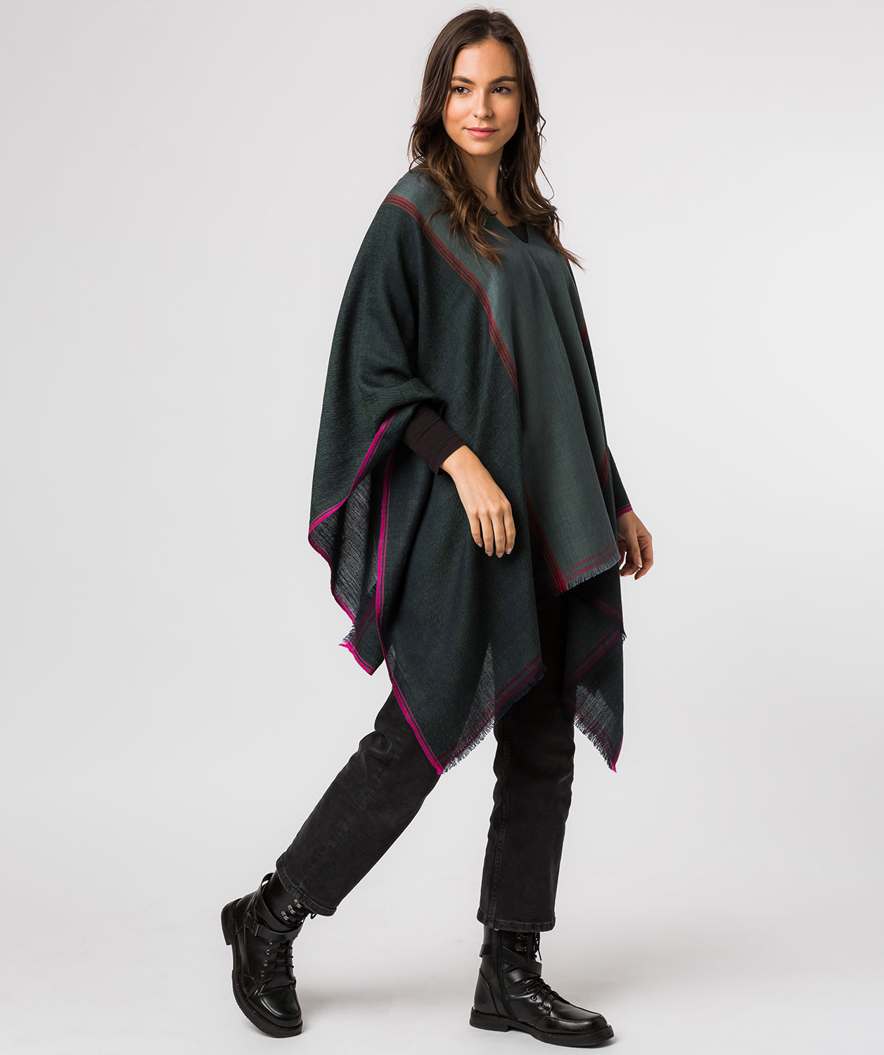 'Twilight' 100% Merino Wool Poncho