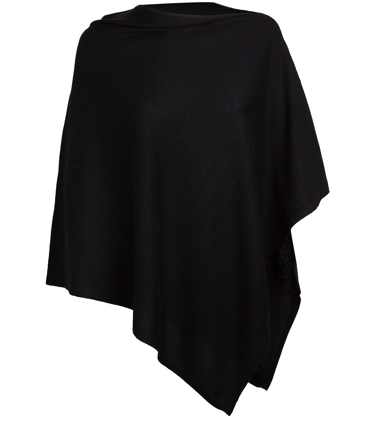 'Eskdale' Black Cashmere & Merino Wool Poncho