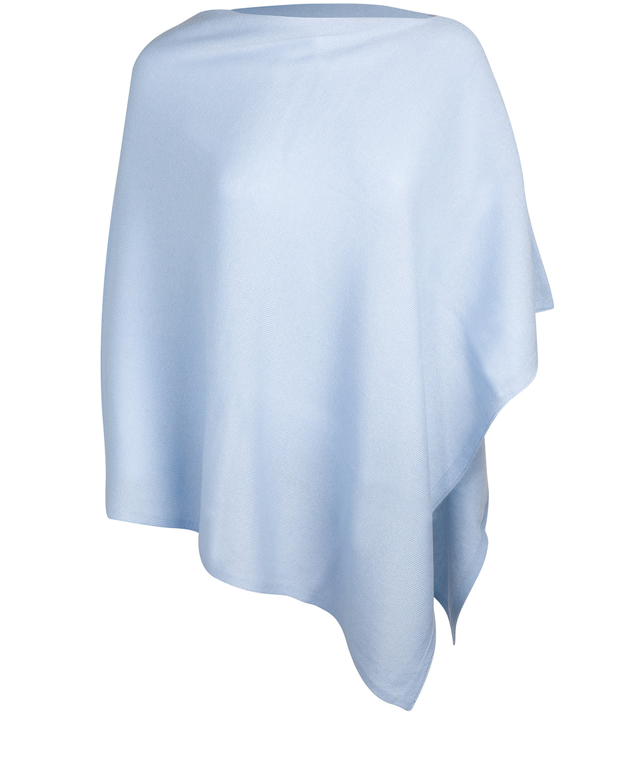 'Eskdale' Powder Blue Cashmere & Merino Wool Poncho