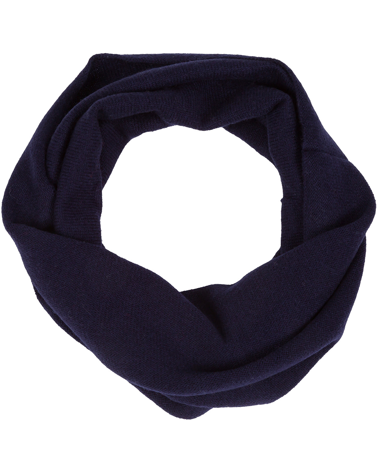 'Holker' Dark Navy Cashmere & Merino Wool Snood