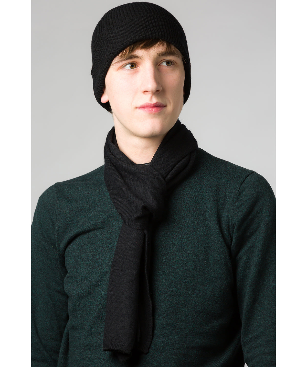 'Bristol' Black Merino Wool Scarf