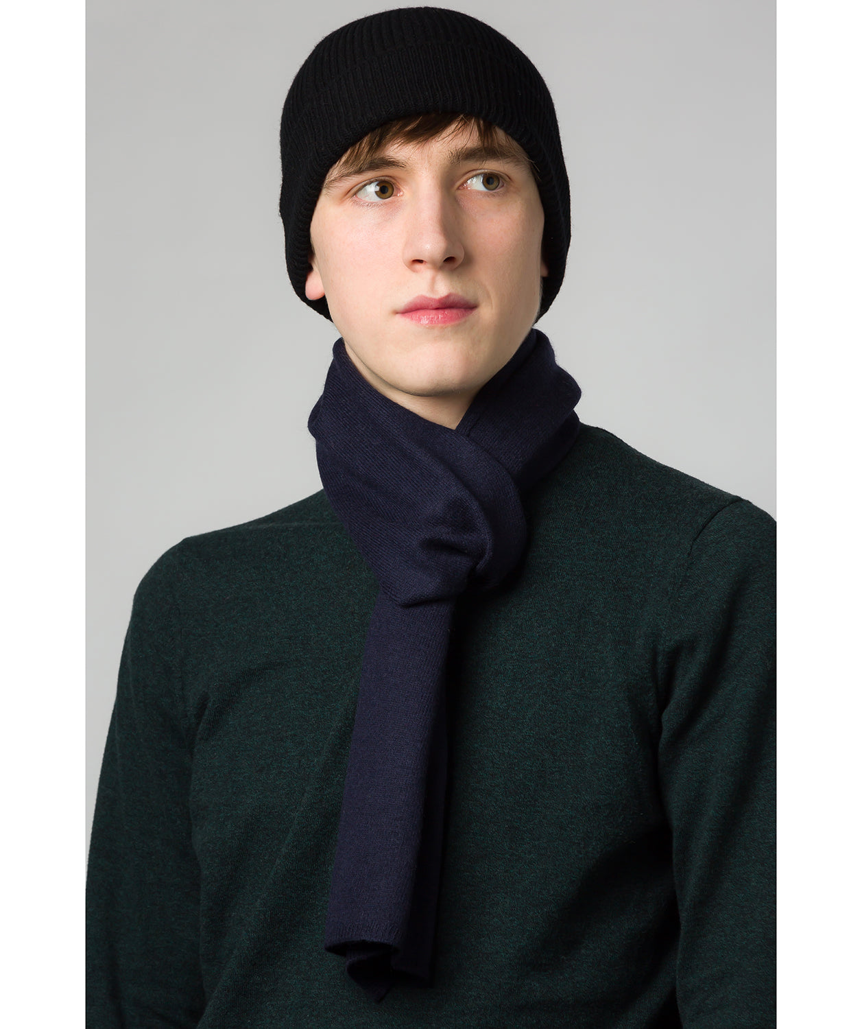 'Bristol' Dark Navy Merino Wool Scarf