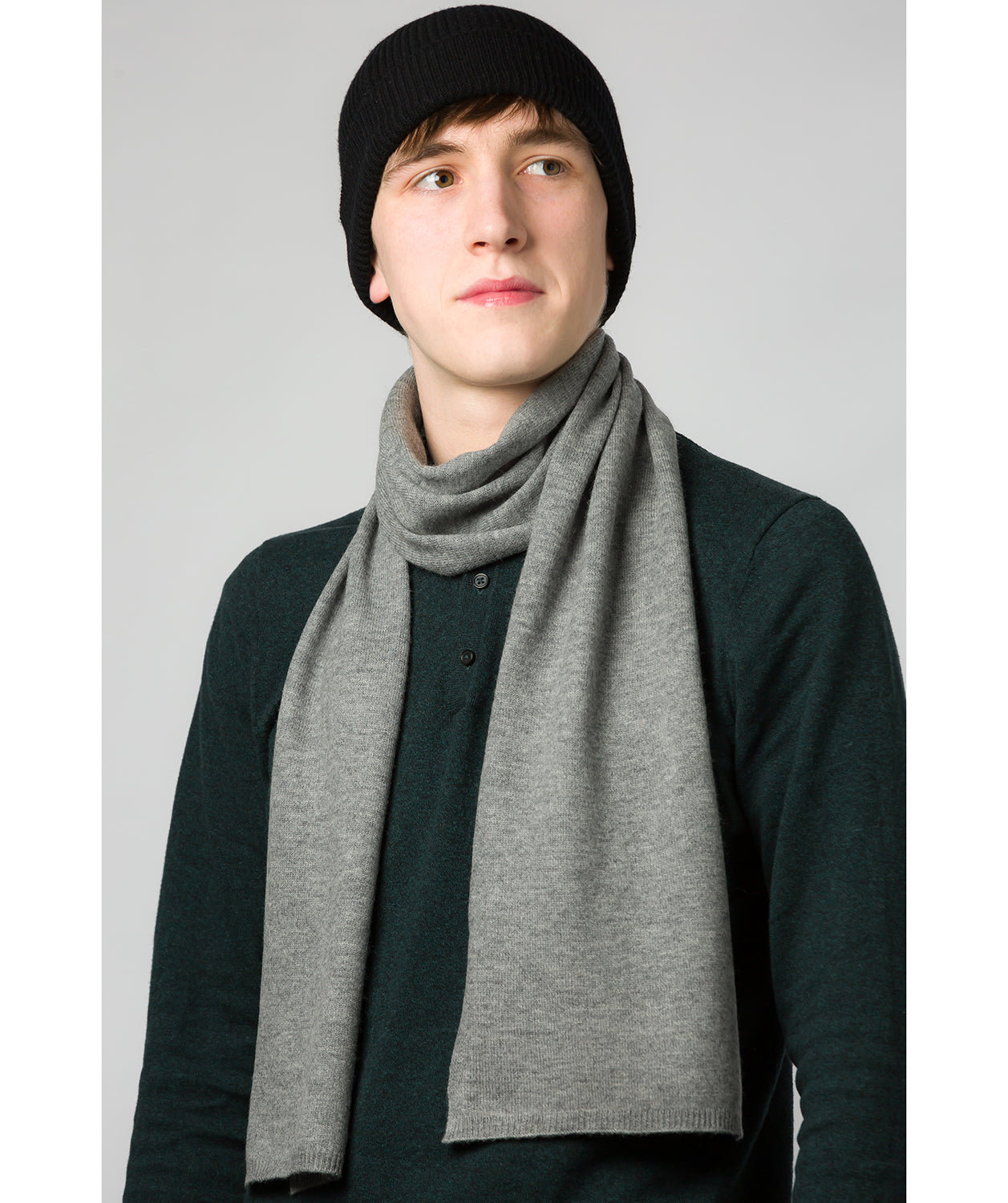 'Bristol' Grey Merino Wool Scarf