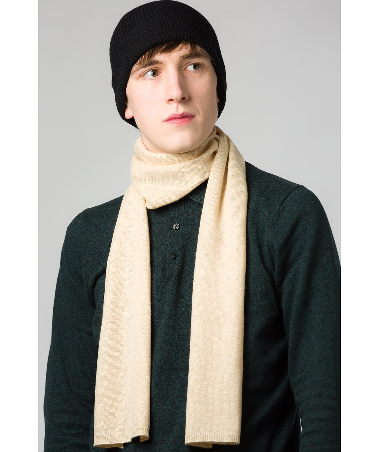 'Bristol' Oatmeal Merino Wool Scarf