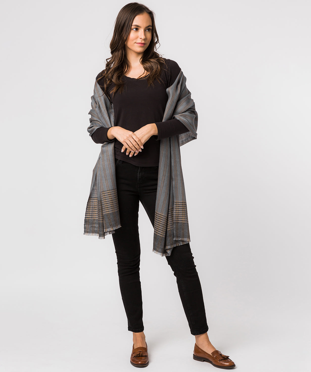 'Aspect' Cashmere & Merino Wool Shawl Wrap