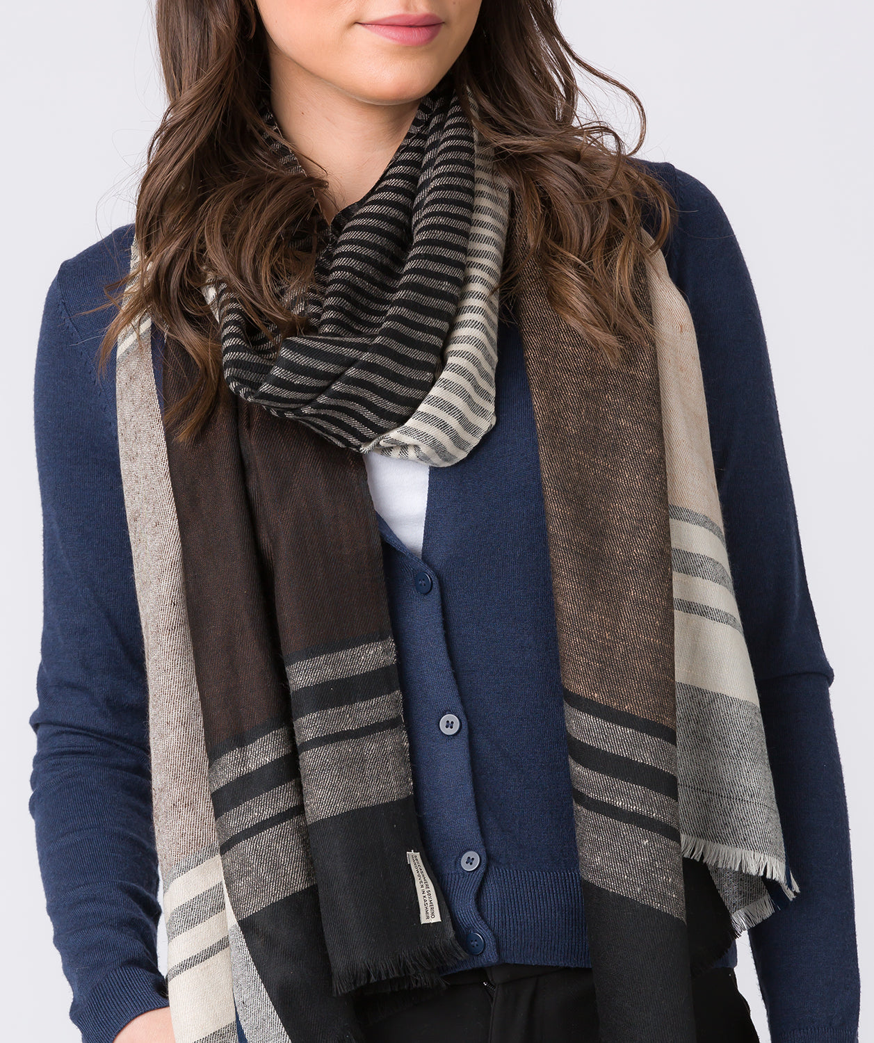 'Mono' Cashmere & Merino Wool Shawl Wrap