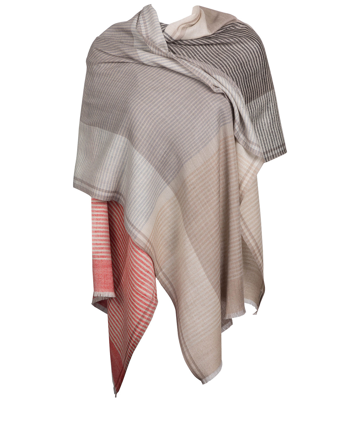 'Neptune' Cashmere & Merino Wool Shawl Wrap