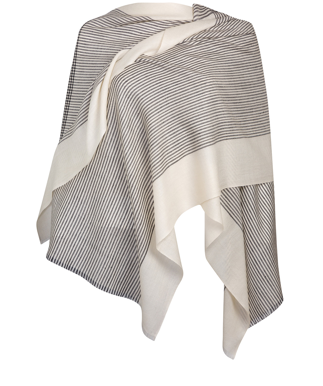 'Contrast' Cashmere & Merino Wool Shawl Wrap