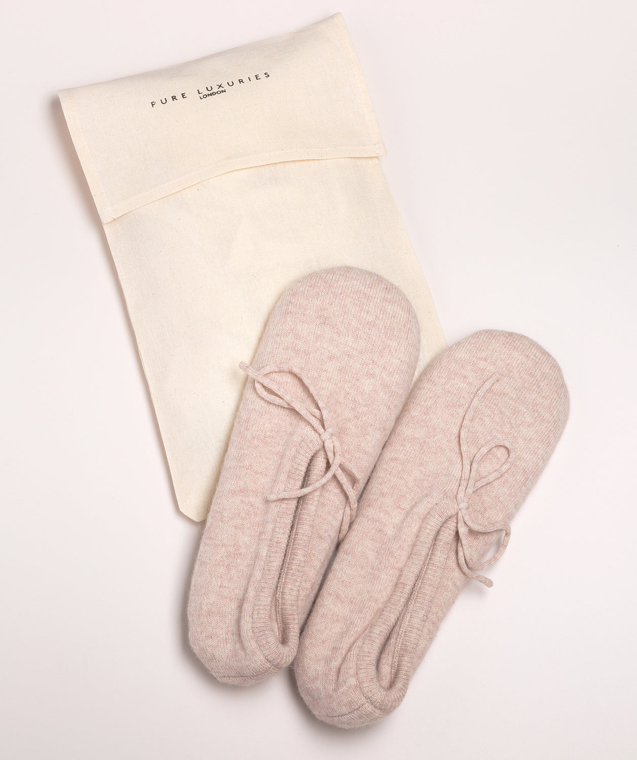 'Appleby' Oatmeal Cashmere & Merino Wool Small Ballet Slippers