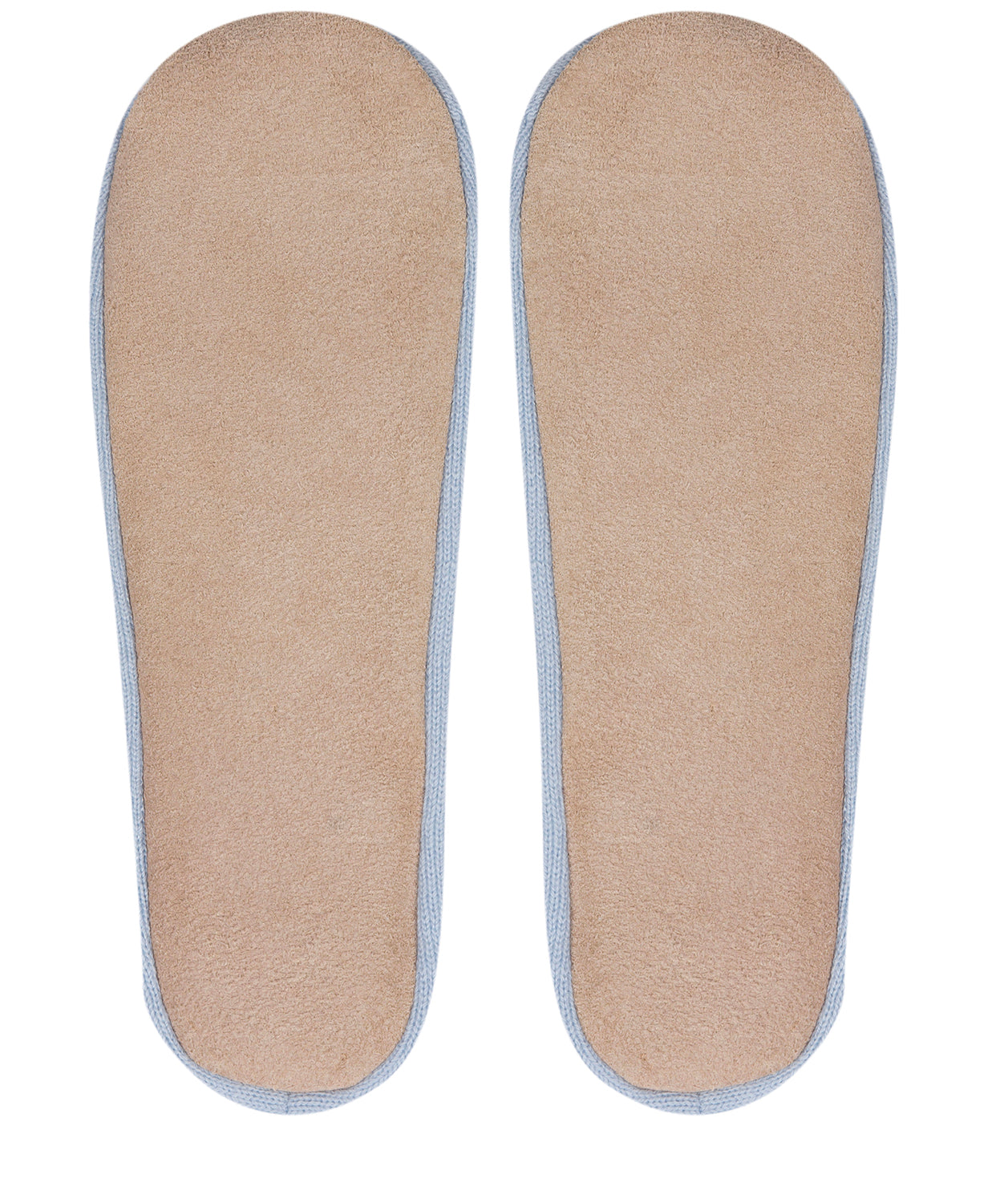 'Millom' Powder Blue Cashmere & Merino Wool Medium Ballet Slippers