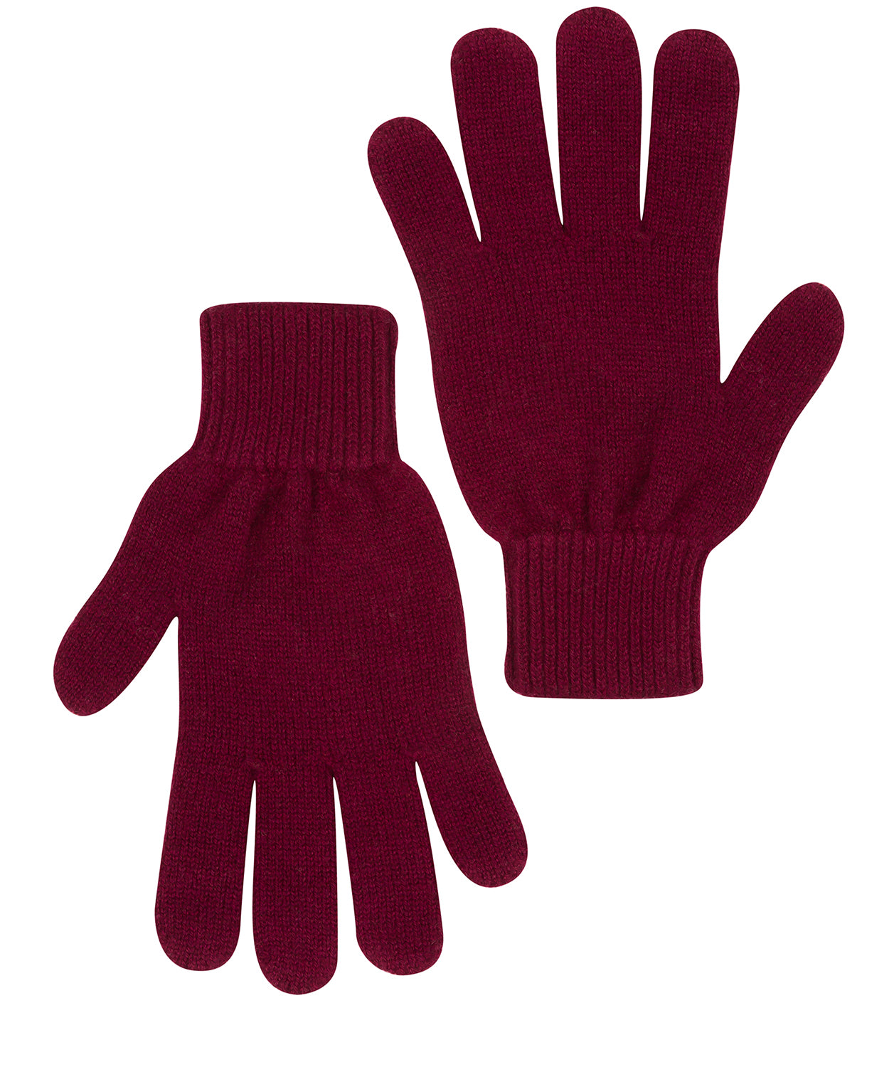 'Windermere' Burgundy Cashmere & Merino Wool Gloves