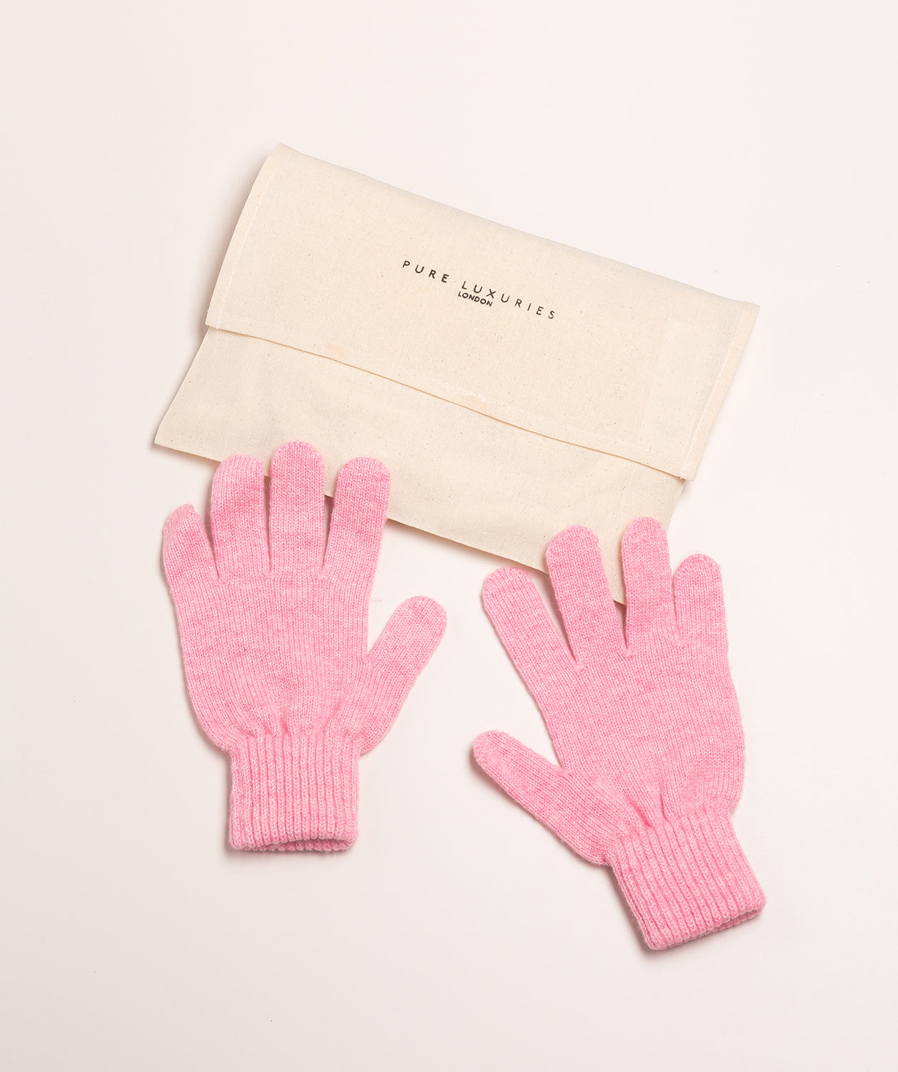 'Windermere' Carnation Pink Cashmere & Merino Wool Gloves