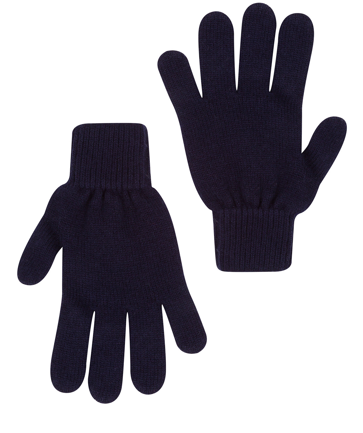 'Windermere' Dark Navy Cashmere & Merino Wool Gloves