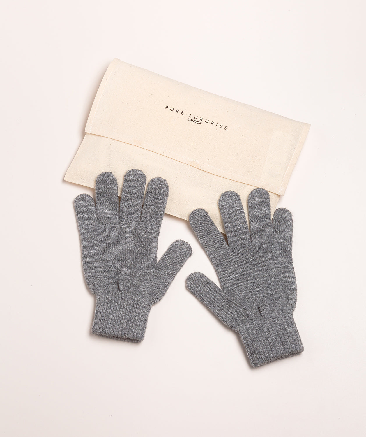 'Windermere' Grey Cashmere & Merino Wool Gloves