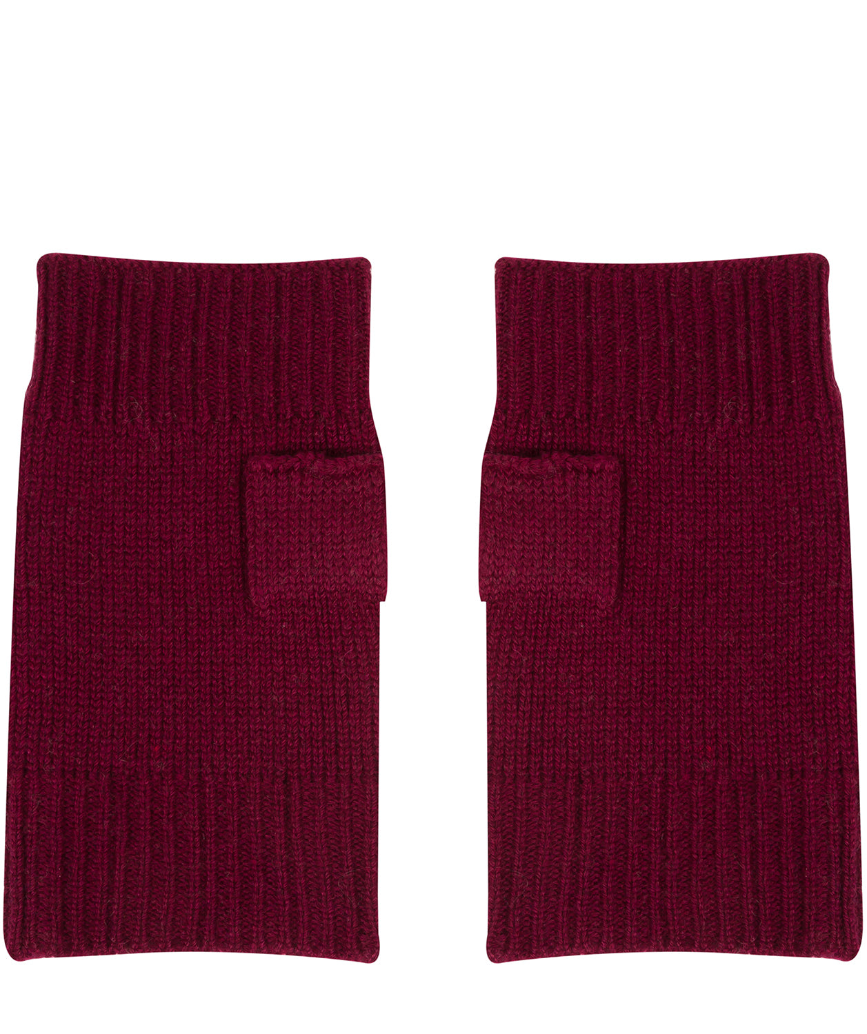 'Grange' Burgundy Cashmere & Merino Wool Wrist Warmers